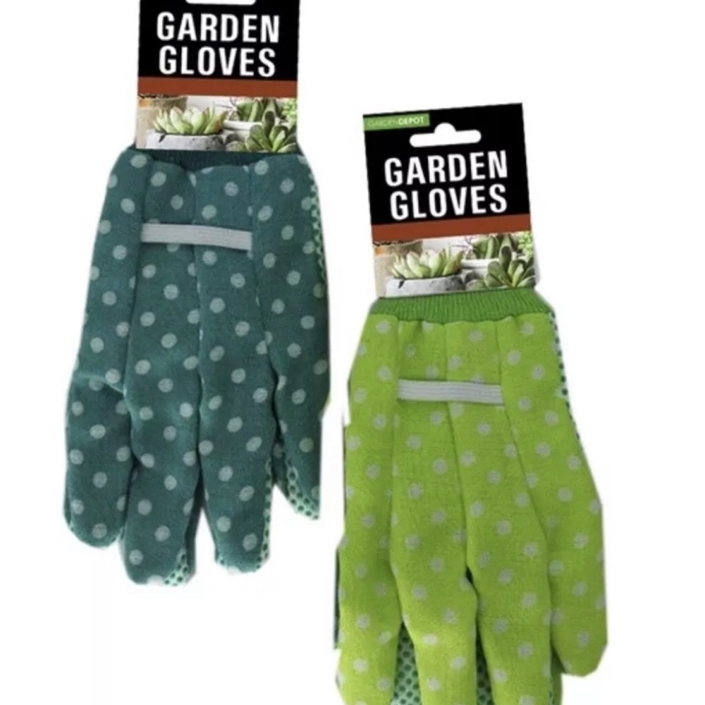 Garden Gloves with Safety Grip Dots - 2 pair included